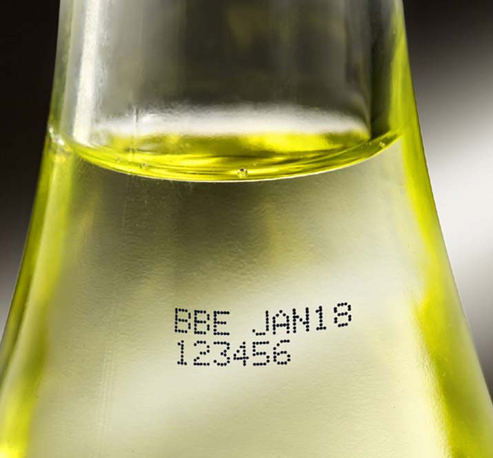 date and batch coding on bottle